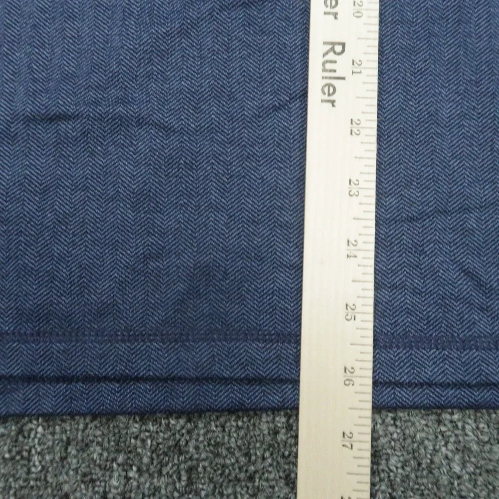 Greyson Pullover Mens Medium Blue Tate Herringbone Performance Quarter Zip - Picture 7 of 8
